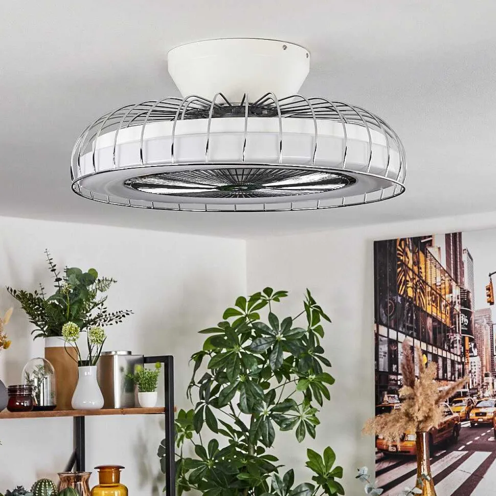 Ventilateur De Plafond Burmeister Led Blanc, 1 Lumiere, Telecommandes