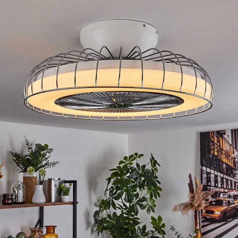 Ventilateur De Plafond Burmeister Led Blanc, 1 Lumiere, Telecommandes