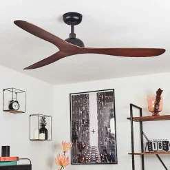Ventilateur De Plafond Follseland Brun, Couleur Bois, Noir, Telecommandes