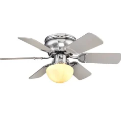 Ventilateur De Plafond Globo Ugo Nickel Mat, 1 Lumiere