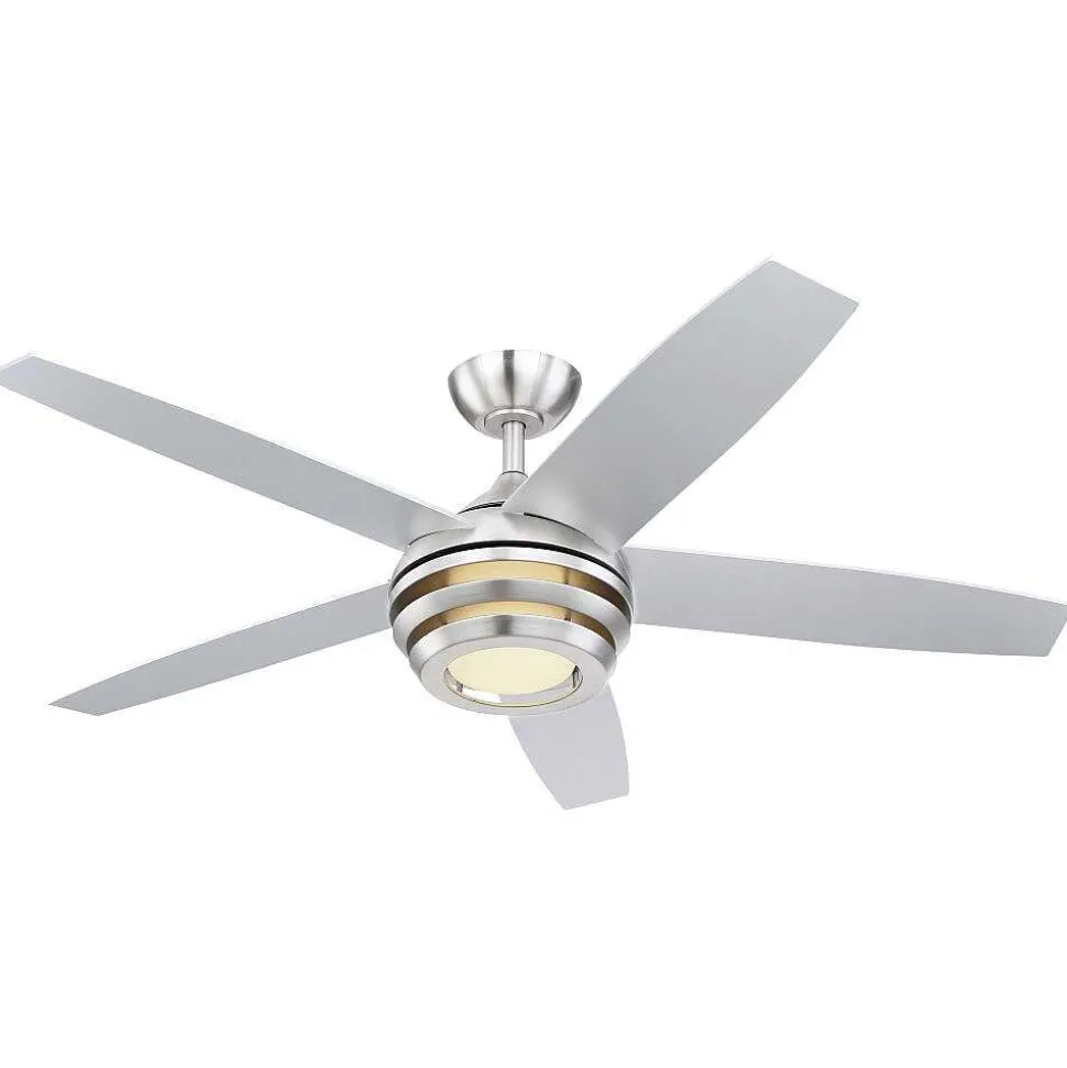 Ventilateur De Plafond Globo Viviana Led Nickel Mat, 1 Lumiere, Telecommandes