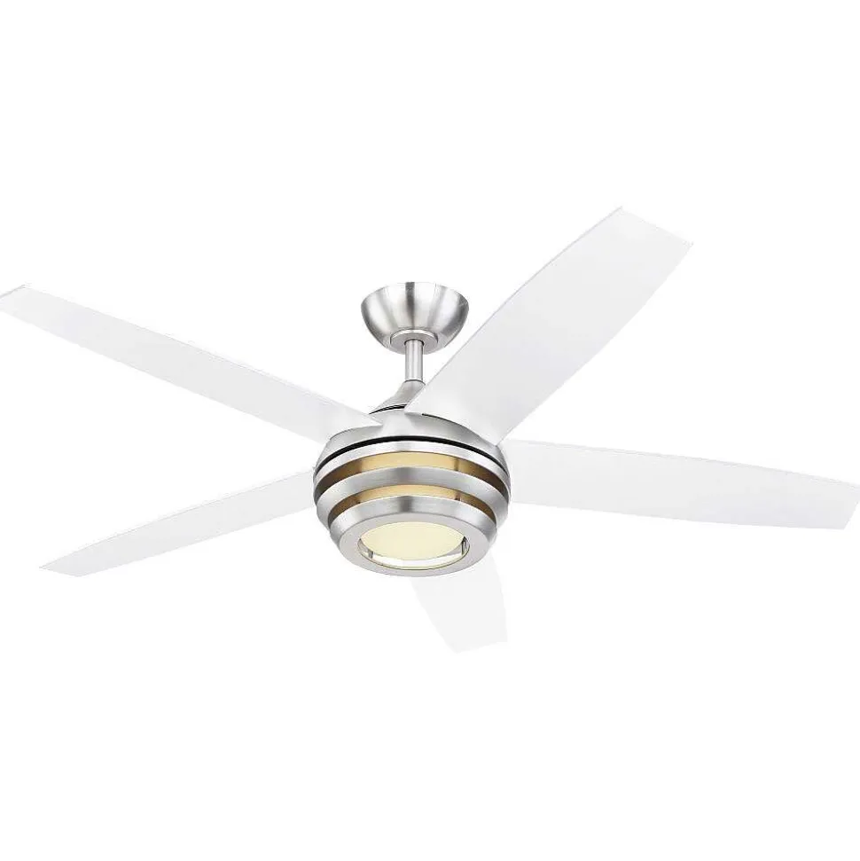 Ventilateur De Plafond Globo Viviana Led Nickel Mat, 1 Lumiere, Telecommandes