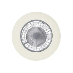 Ventilateur De Plafond Leuchten-Direkt Patrick Led Argente, 1 Lumiere, Telecommandes, Changeur De Couleurs