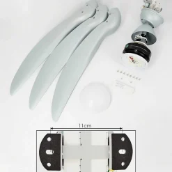 Ventilateur De Plafond Malloa Led Titane, 1 Lumiere, Telecommandes