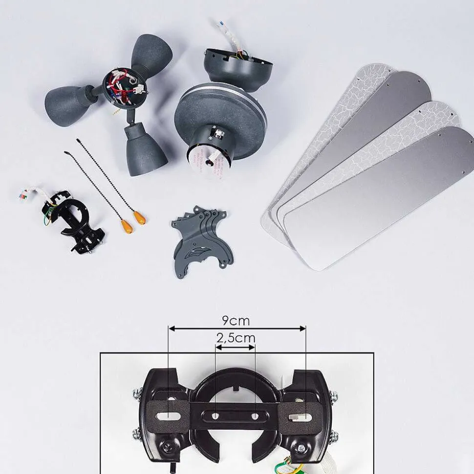 Ventilateur De Plafond Marigliano Gris, Argente