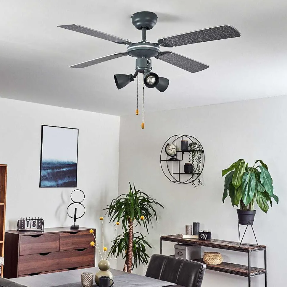 Ventilateur De Plafond Marigliano Gris, Argente