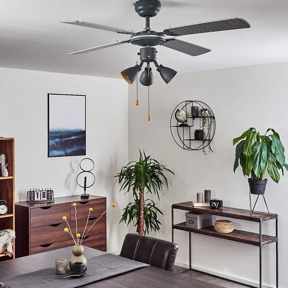 Ventilateur De Plafond Marigliano Gris, Argente