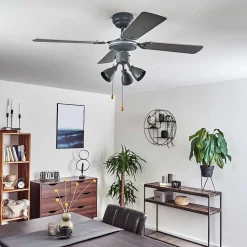 Ventilateur De Plafond Marigliano Gris, Argente