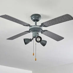 Ventilateur De Plafond Marigliano Gris, Argente