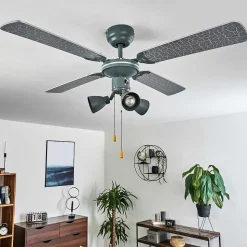 Ventilateur De Plafond Marigliano Gris, Argente