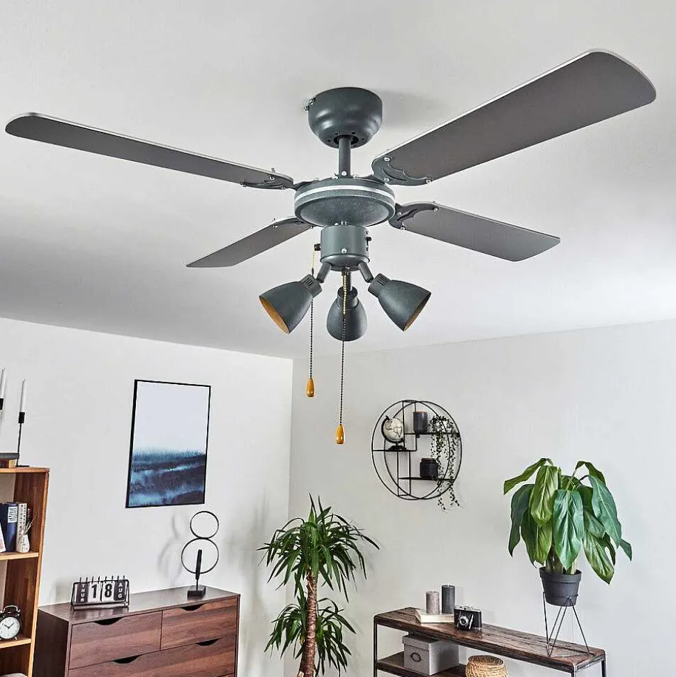 Ventilateur De Plafond Marigliano Gris, Argente