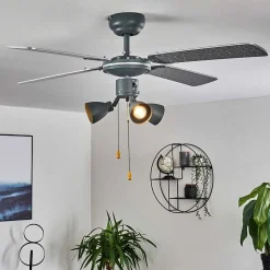 Ventilateur De Plafond Marigliano Gris, Argente