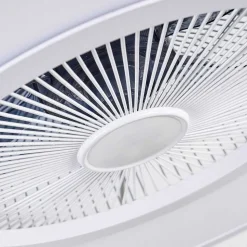 Ventilateur De Plafond Marmorta Led Blanc, 1 Lumiere, Telecommandes