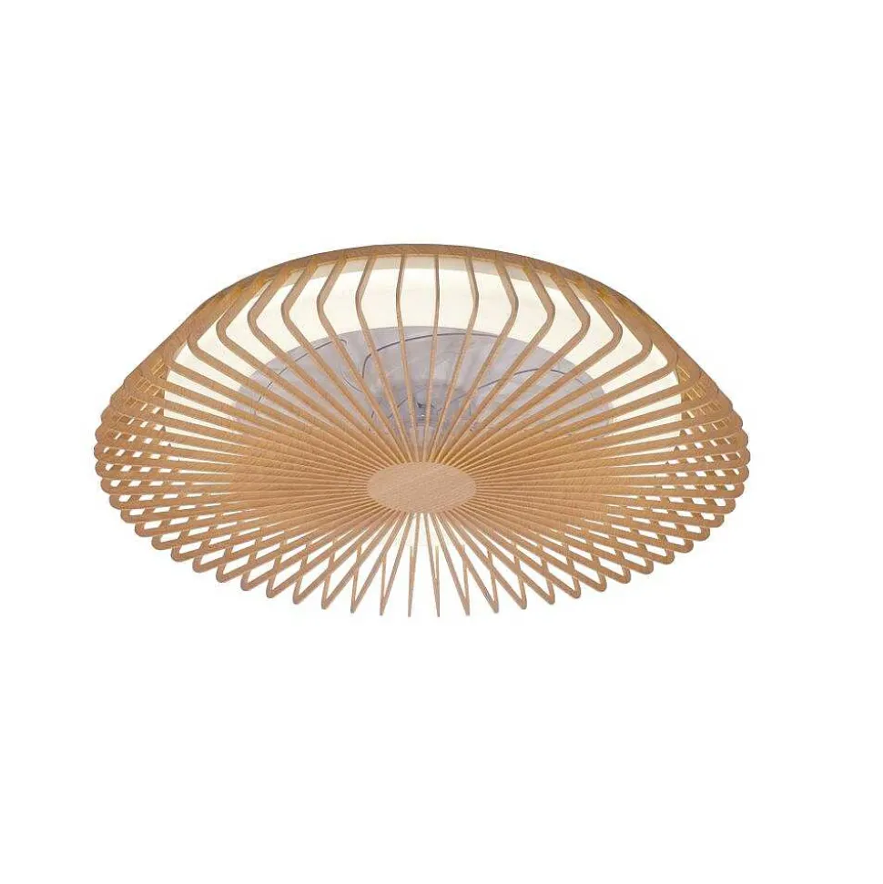 Ventilateur De Plafond Mantra Himalaya Led Bois Clair, 1 Lumiere, Telecommandes