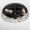 Ventilateur De Plafond Moscavide Laiton, Noir, 4 Lumieres, Telecommandes