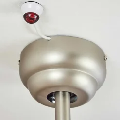 Ventilateur De Plafond Morino Ecru, Nickel Mat, 2 Lumieres, Telecommandes