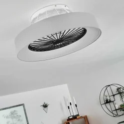 Ventilateur De Plafond Moli Led Gris, Blanc, 1 Lumiere, Telecommandes