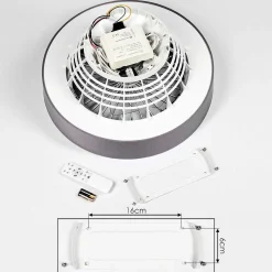 Ventilateur De Plafond Moli Led Gris, Blanc, 1 Lumiere, Telecommandes