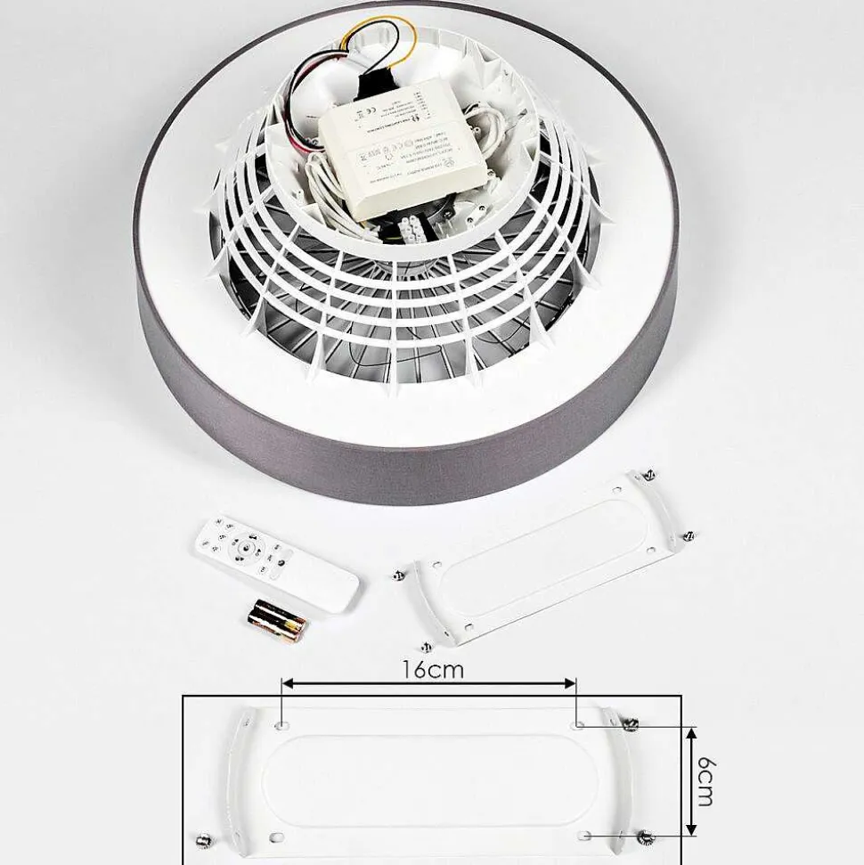 Ventilateur De Plafond Moli Led Gris, Blanc, 1 Lumiere, Telecommandes