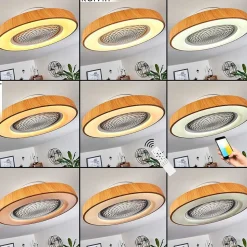 Ventilateur De Plafond Penon Led Blanc, 1 Lumiere, Telecommandes