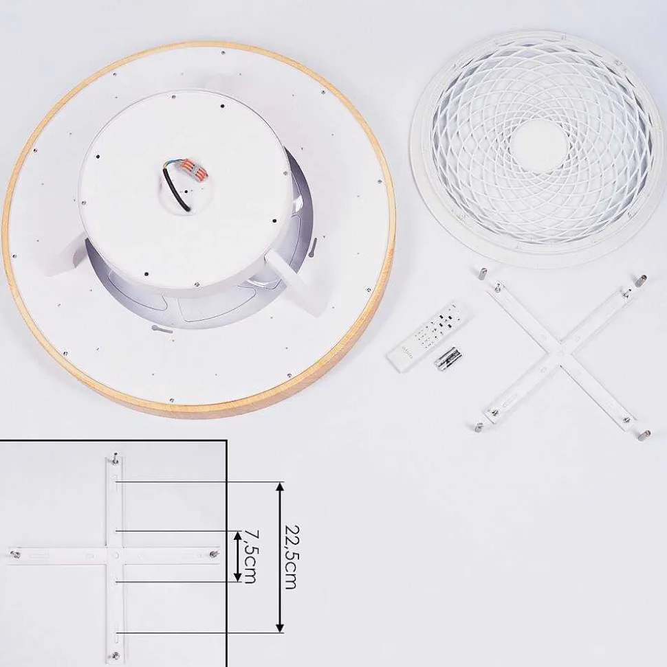 Ventilateur De Plafond Penon Led Blanc, 1 Lumiere, Telecommandes