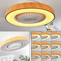 Ventilateur De Plafond Penon Led Blanc, 1 Lumiere, Telecommandes