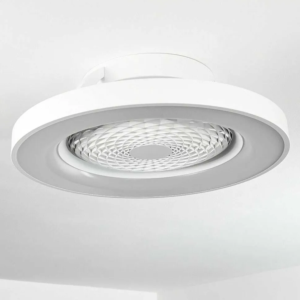 Ventilateur De Plafond Penon Led Blanc, 1 Lumiere, Telecommandes