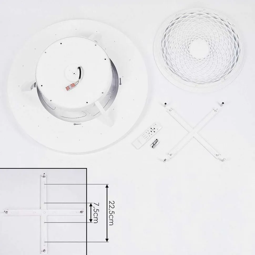 Ventilateur De Plafond Penon Led Blanc, 1 Lumiere, Telecommandes