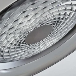 Ventilateur De Plafond Penon Led Argente, 1 Lumiere, Telecommandes
