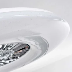 Ventilateur De Plafond Petrovac Led Chrome, Blanc, 1 Lumiere, Telecommandes