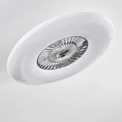 Ventilateur De Plafond Petrovac Led Chrome, Blanc, 1 Lumiere, Telecommandes