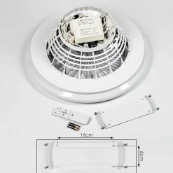 Ventilateur De Plafond Piraeus Led Blanc, 1 Lumiere, Telecommandes, Changeur De Couleurs