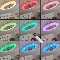 Ventilateur De Plafond Piraeus Led Blanc, 1 Lumiere, Telecommandes, Changeur De Couleurs