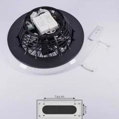 Ventilateur De Plafond Pireaus Led Noir, 1 Lumiere, Telecommandes, Changeur De Couleurs