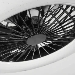 Ventilateur De Plafond Pireaus Led Noir, 1 Lumiere, Telecommandes, Changeur De Couleurs