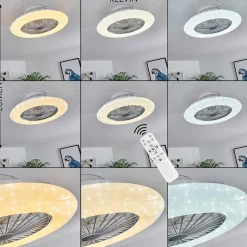 Ventilateur De Plafond Piraeus Led Titane, Blanc, 1 Lumiere, Telecommandes