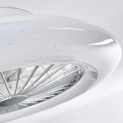 Ventilateur De Plafond Piraeus Led Titane, Blanc, 1 Lumiere, Telecommandes