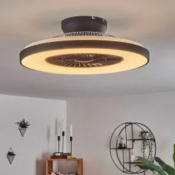 Ventilateur De Plafond Qualiano Led Noir, Blanc, 1 Lumiere, Telecommandes