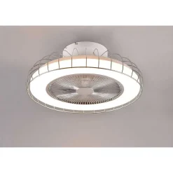 Ventilateur De Plafond Reality Sandfjord Led Chrome, 1 Lumiere, Telecommandes