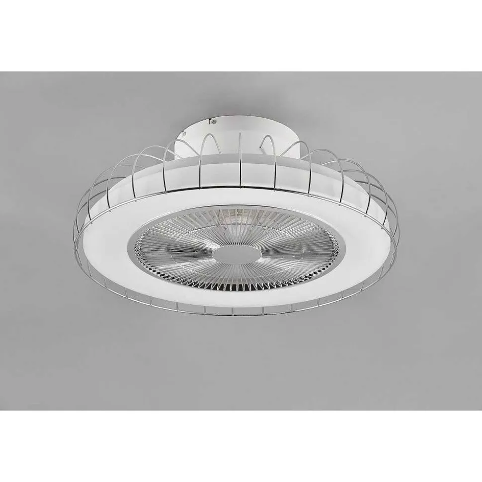 Ventilateur De Plafond Reality Sandfjord Led Chrome, 1 Lumiere, Telecommandes