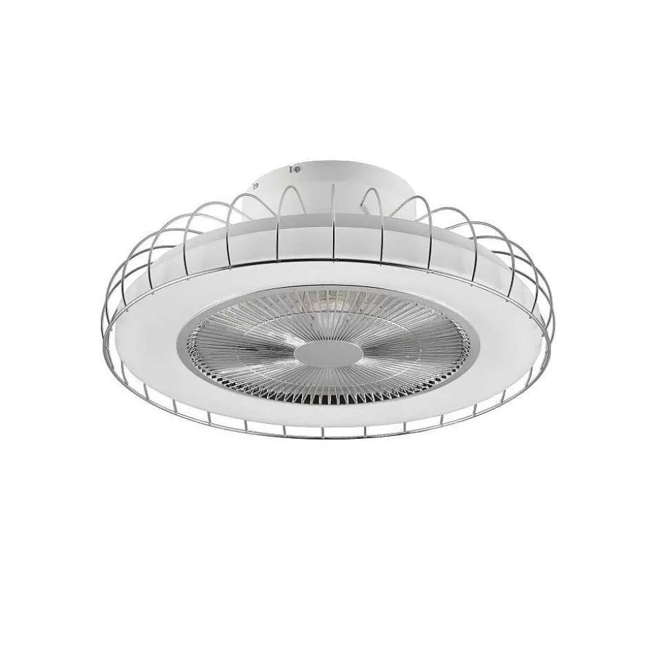 Ventilateur De Plafond Reality Sandfjord Led Chrome, 1 Lumiere, Telecommandes