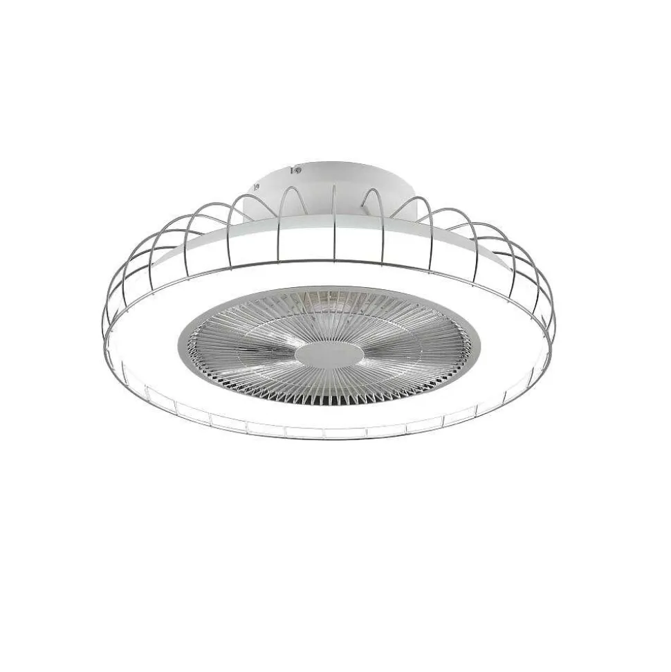 Ventilateur De Plafond Reality Sandfjord Led Chrome, 1 Lumiere, Telecommandes