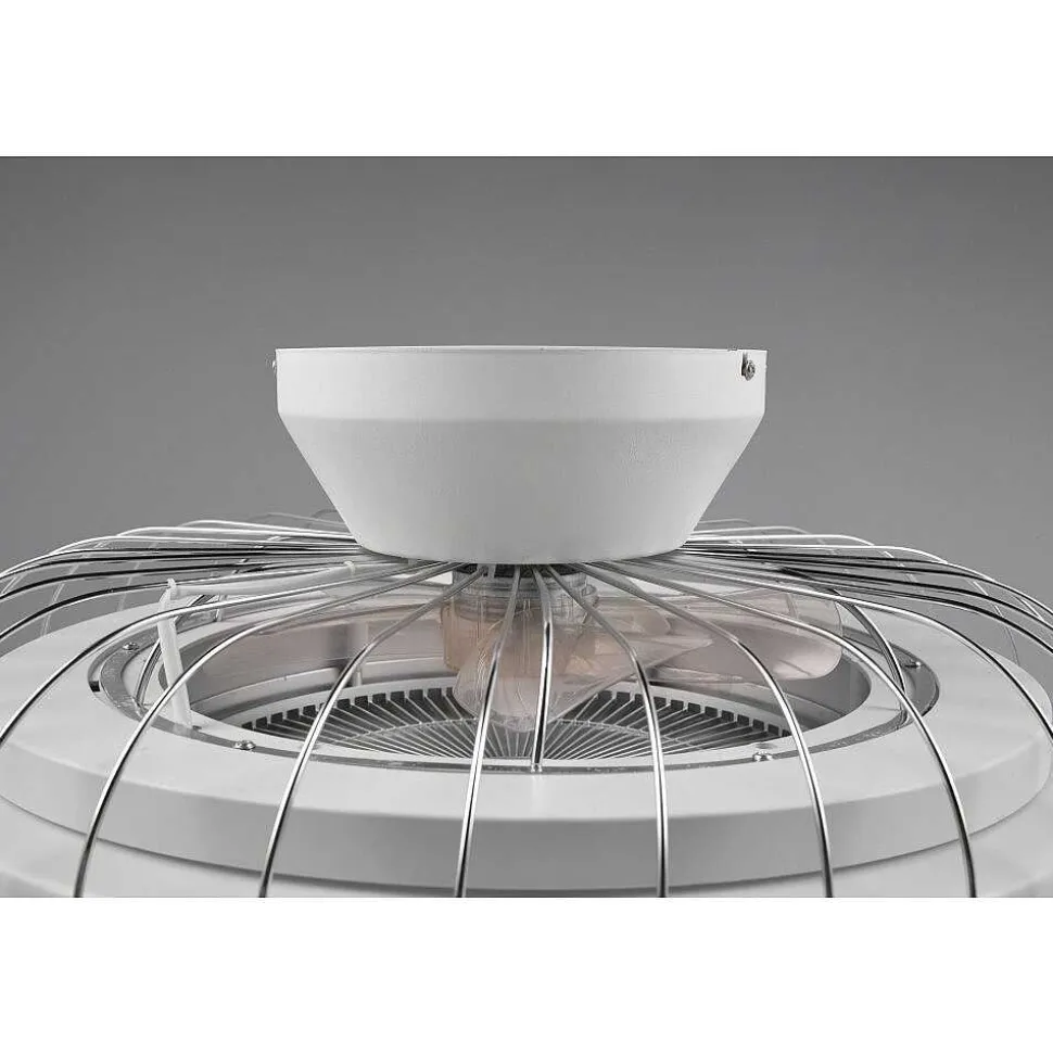 Ventilateur De Plafond Reality Sandfjord Led Chrome, 1 Lumiere, Telecommandes