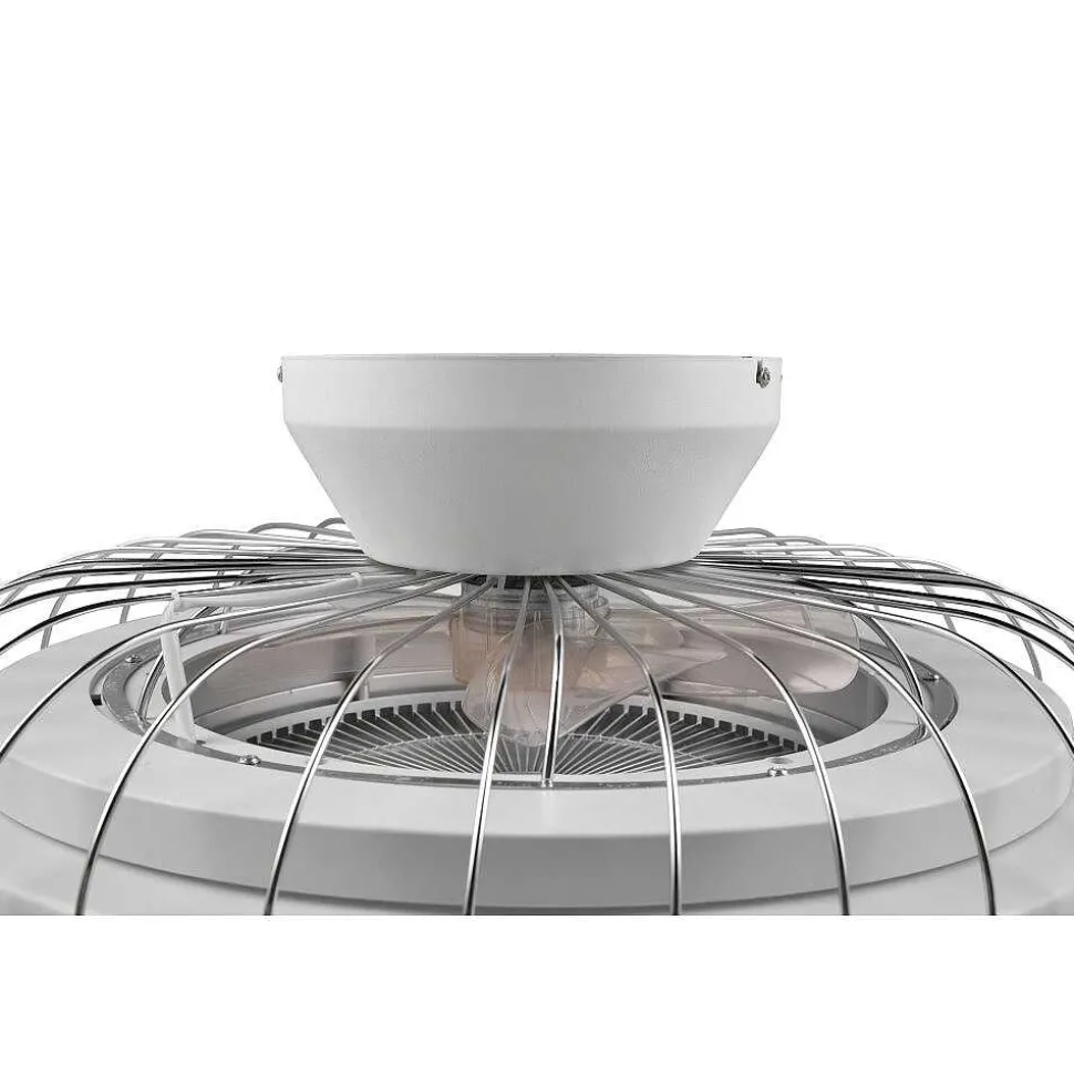 Ventilateur De Plafond Reality Sandfjord Led Chrome, 1 Lumiere, Telecommandes