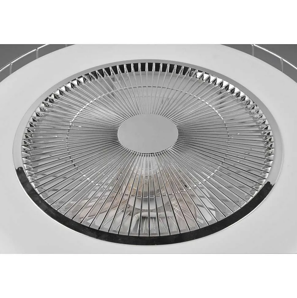 Ventilateur De Plafond Reality Sandfjord Led Chrome, 1 Lumiere, Telecommandes