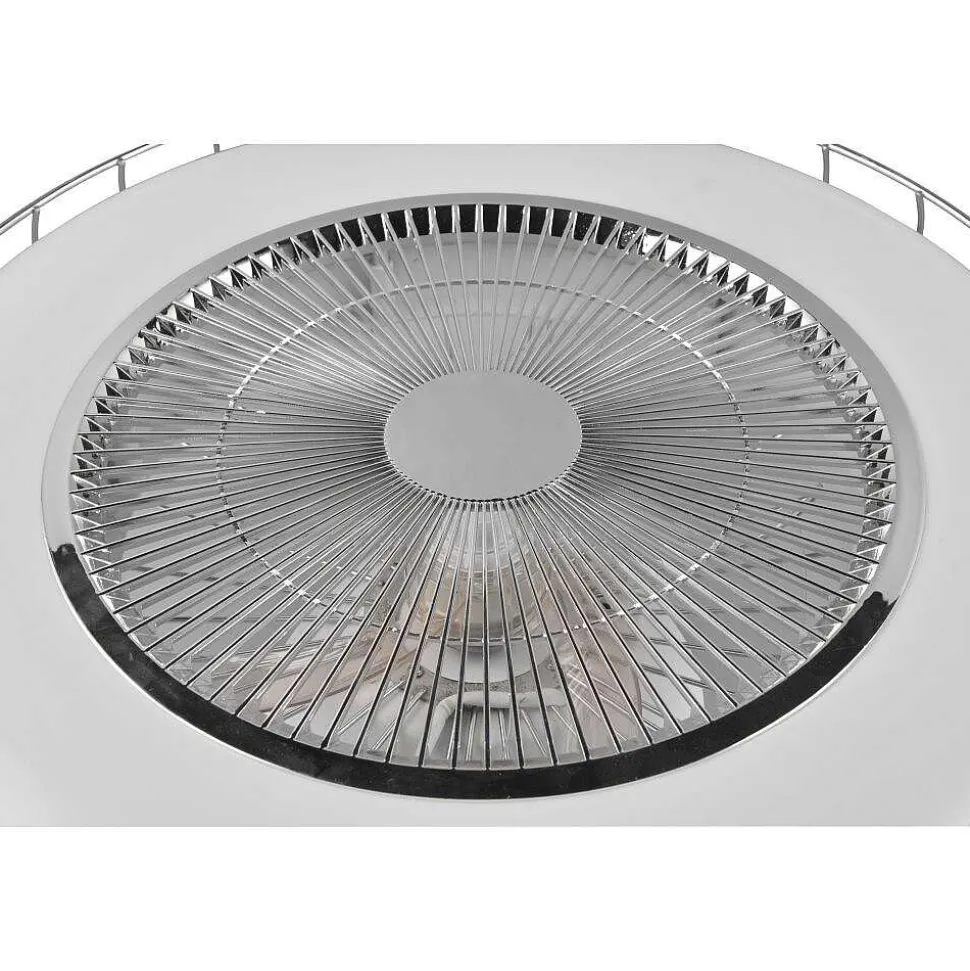 Ventilateur De Plafond Reality Sandfjord Led Chrome, 1 Lumiere, Telecommandes