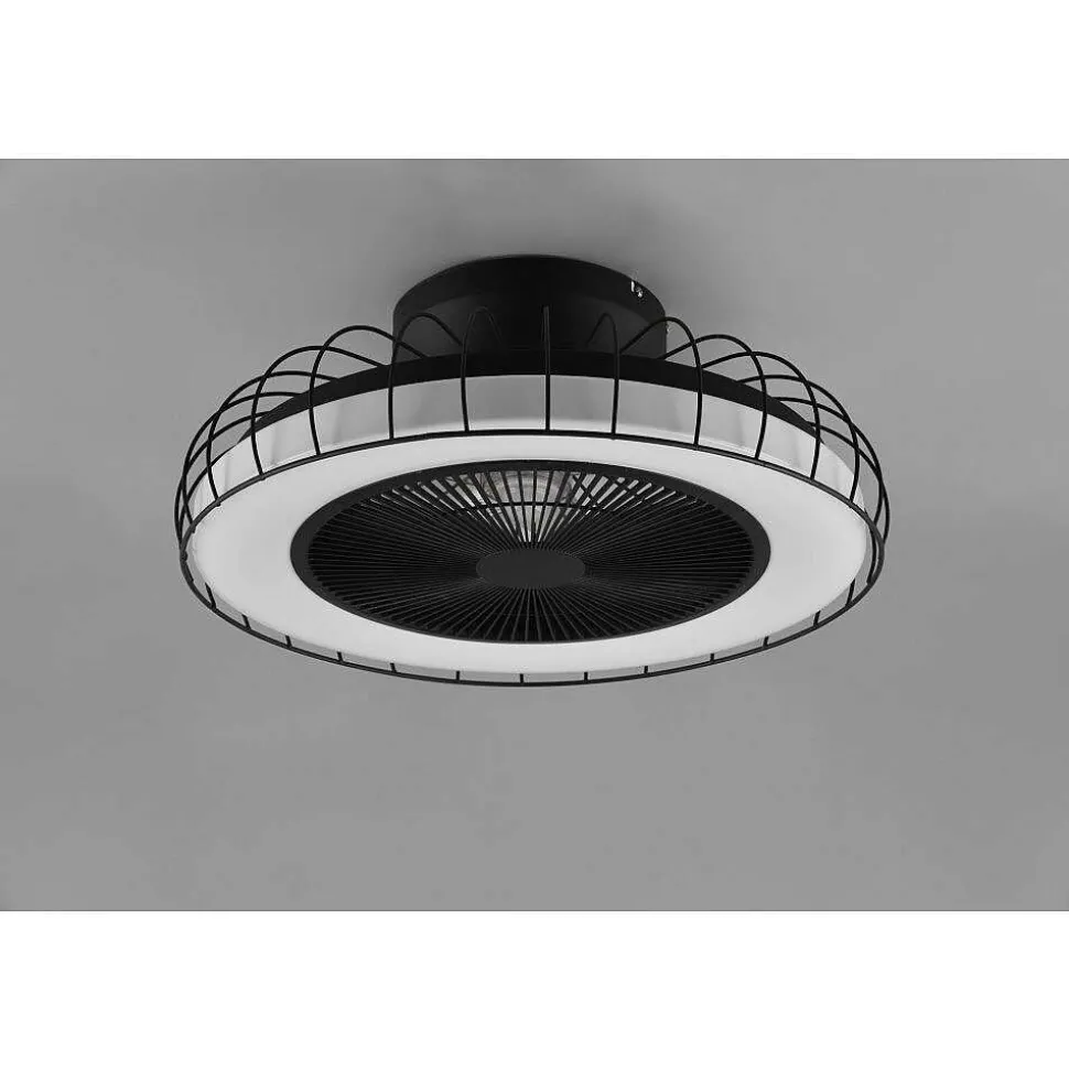 Ventilateur De Plafond Reality Sandfjord Led Noir, 1 Lumiere, Telecommandes