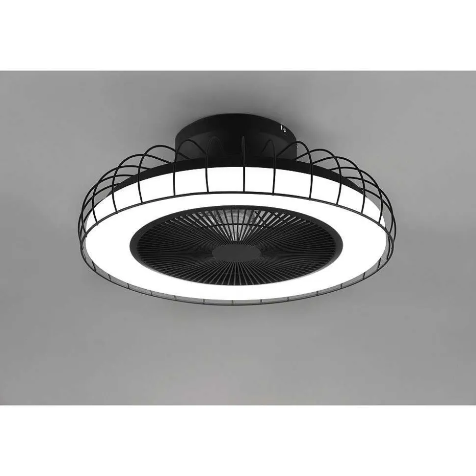 Ventilateur De Plafond Reality Sandfjord Led Noir, 1 Lumiere, Telecommandes