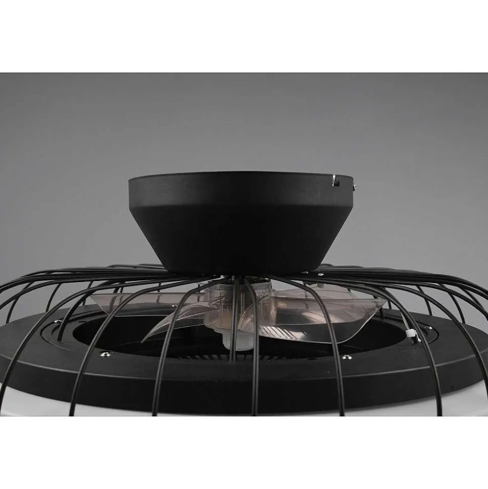 Ventilateur De Plafond Reality Sandfjord Led Noir, 1 Lumiere, Telecommandes