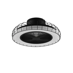Ventilateur De Plafond Reality Sandfjord Led Noir, 1 Lumiere, Telecommandes
